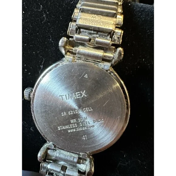 Timex watch women's elastic band Gold Silver Tones Circle Face classic casual - Picture 11 of 12